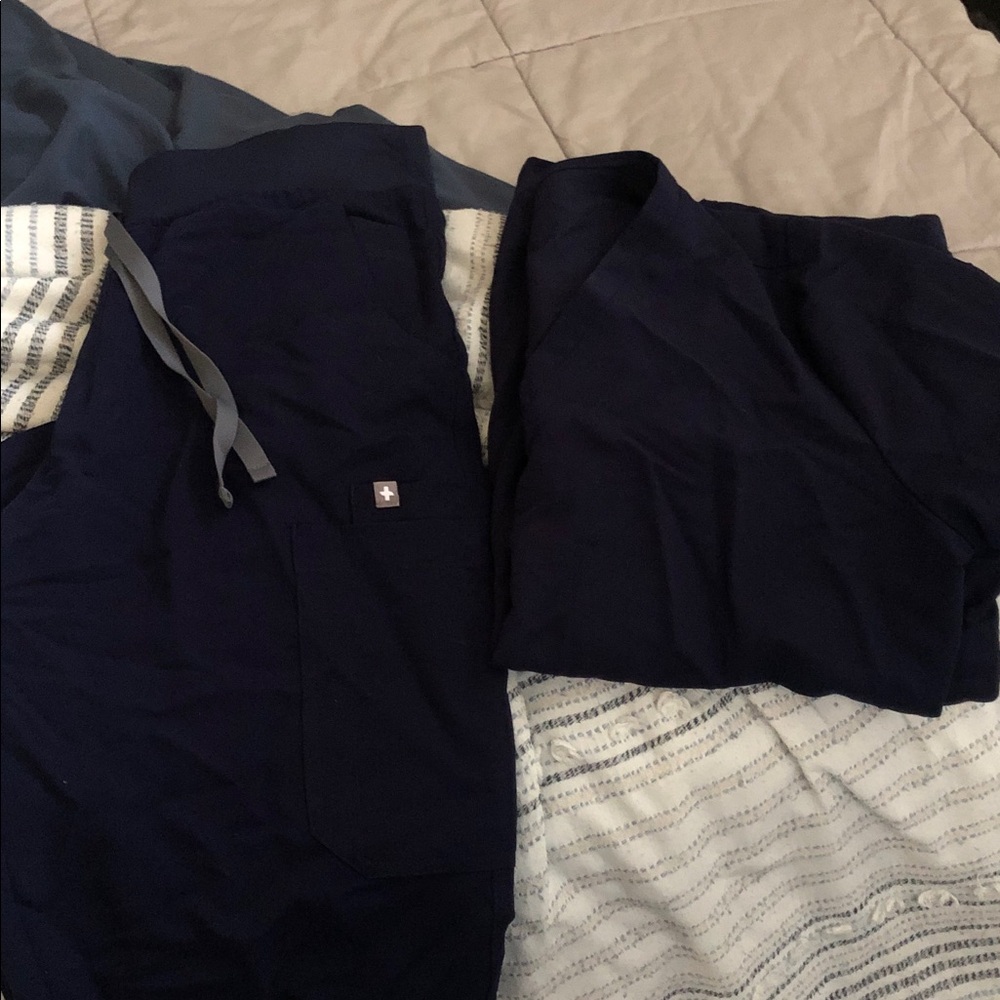 *2nd Pair*Figs Dark Blue Technical Scrub Set